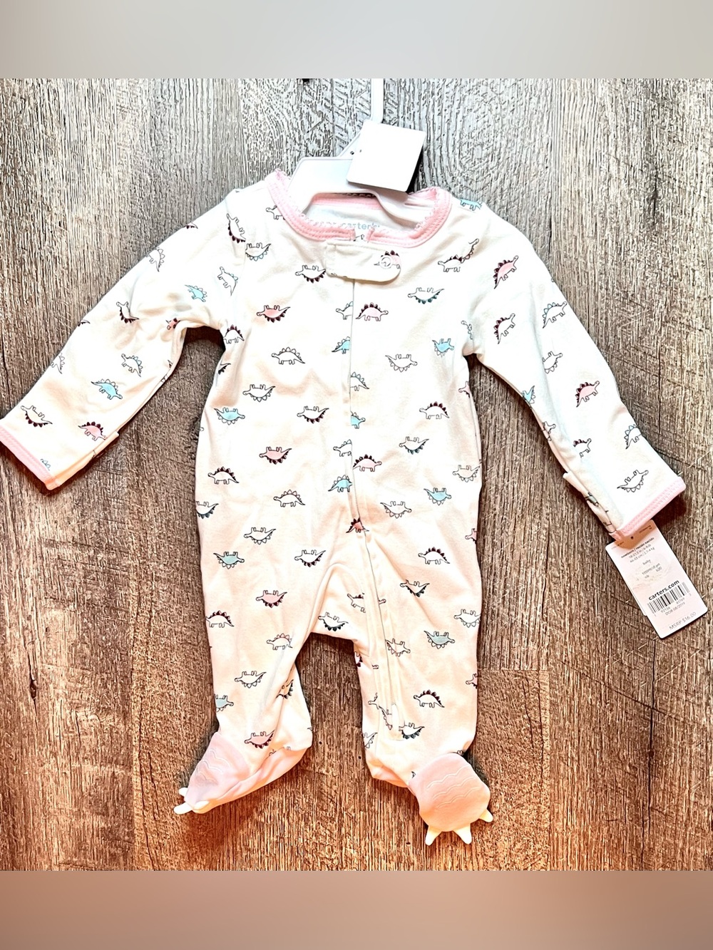 Carter’s Newborn Girls Dinosaur Footed Sleeper Pajamas NWT